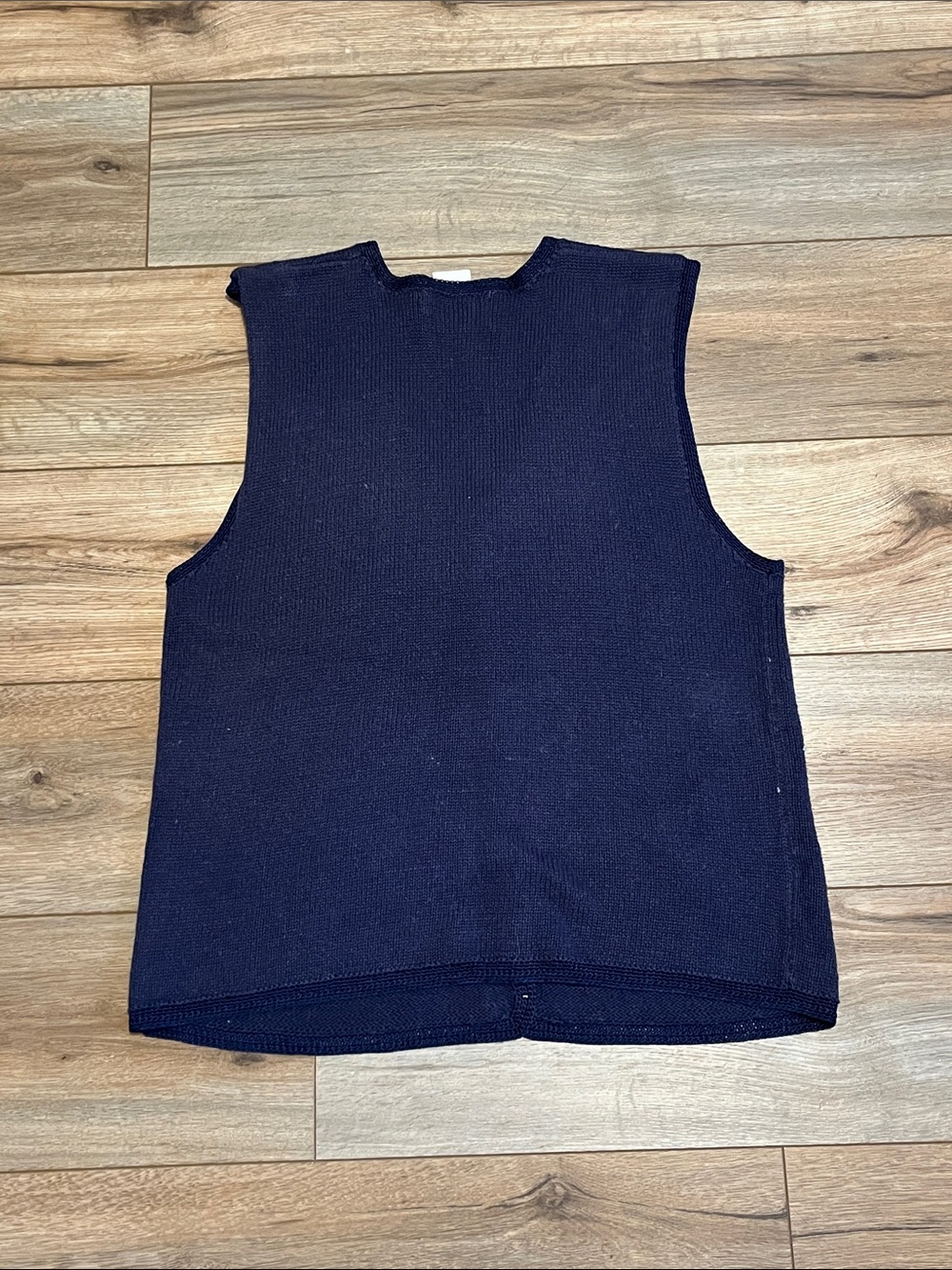 Vintage Jantzen Floral Embroidered Sweater Vest Navy Button Front Women's Medium - Picture 6 of 6